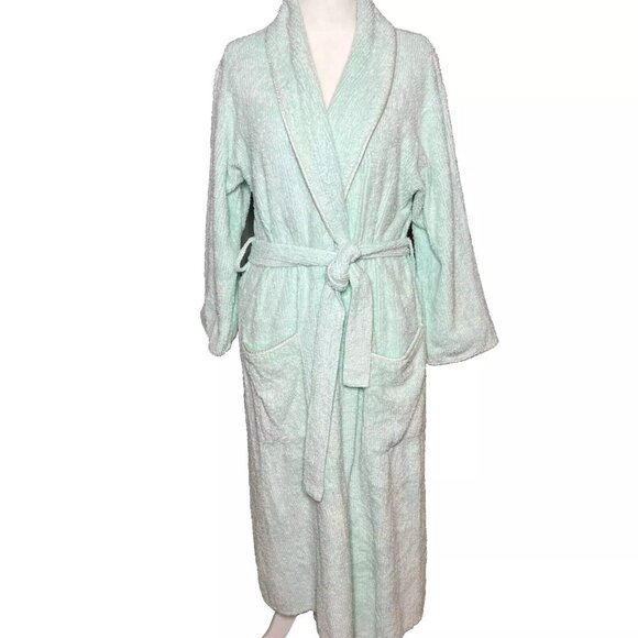Victorias Secret Womens Chenille Robe Vtg Gold Label USA Pockets 80s 90s Medium
